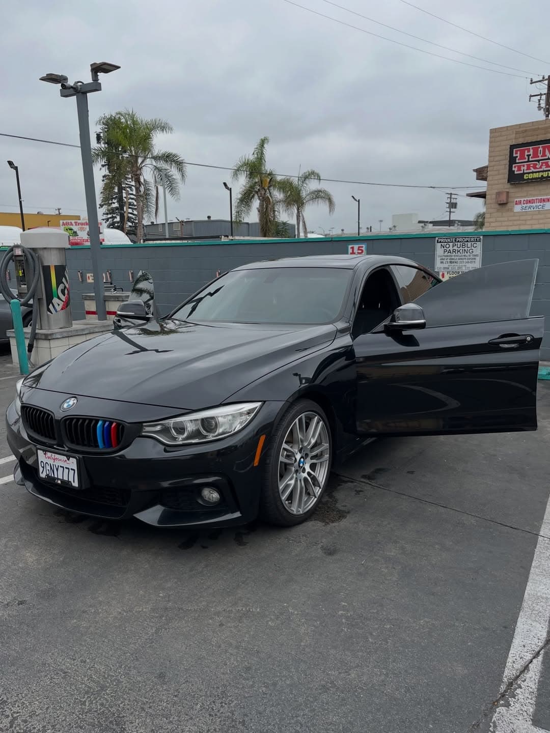 BMW 428i rear after exterior wash